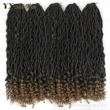 6 Pieces Crochet Hair Extensions Curly Crochet Braids Ombre Synthetic Braiding Hair Bohemian locks